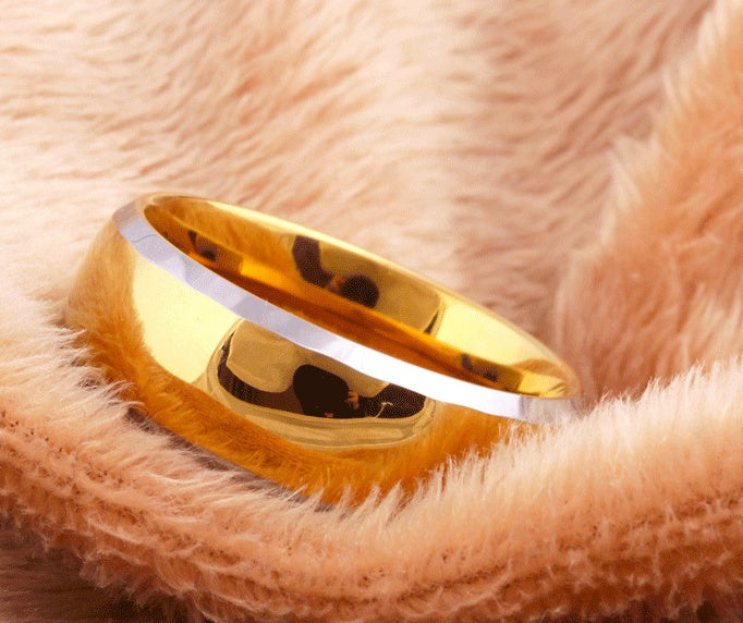 Men's Gold Tungsten Steel Ring – view 4