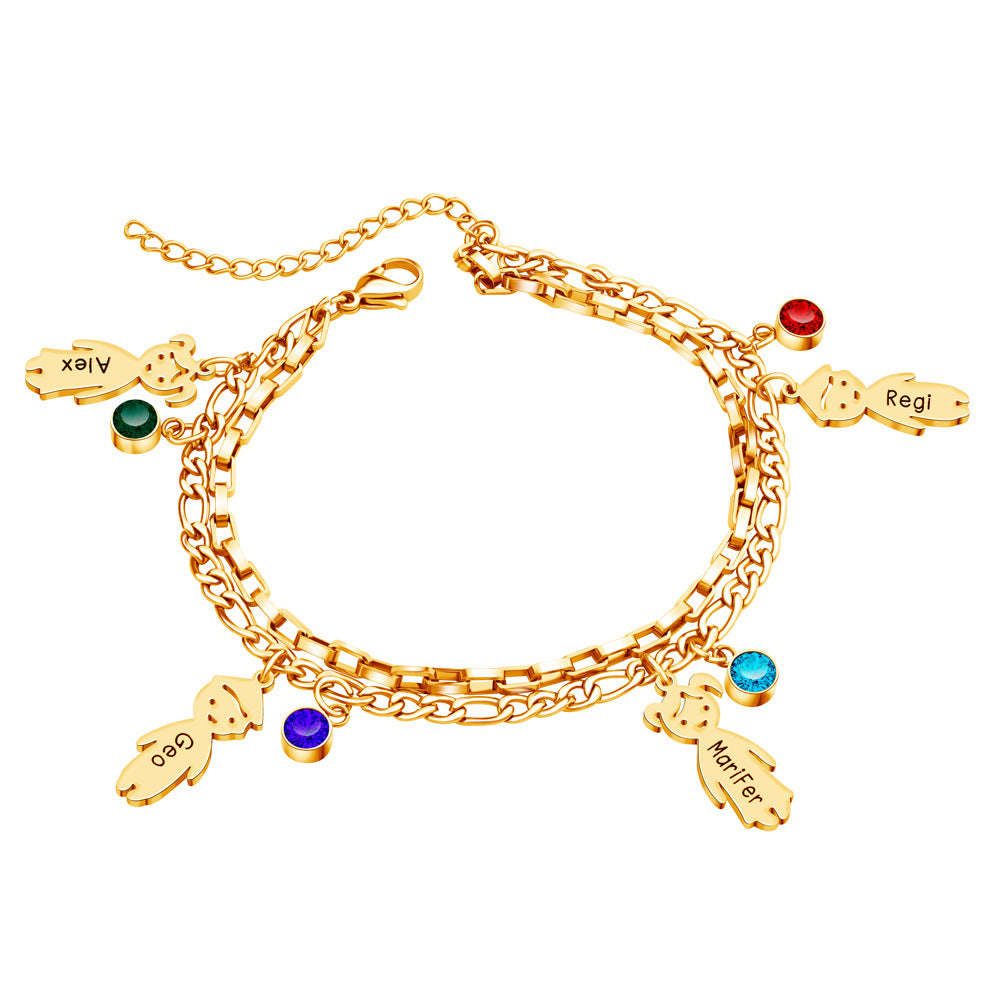 Engraved Stainless Steel Double-layer Bracelet – view 6