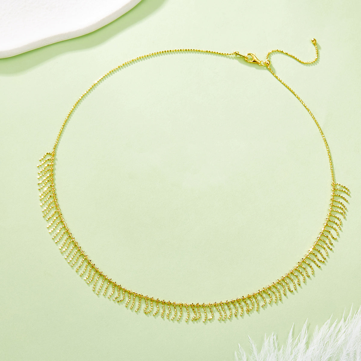 Tassel Necklace – S925 Silver, Adjustable, 3 Finishes – view 7