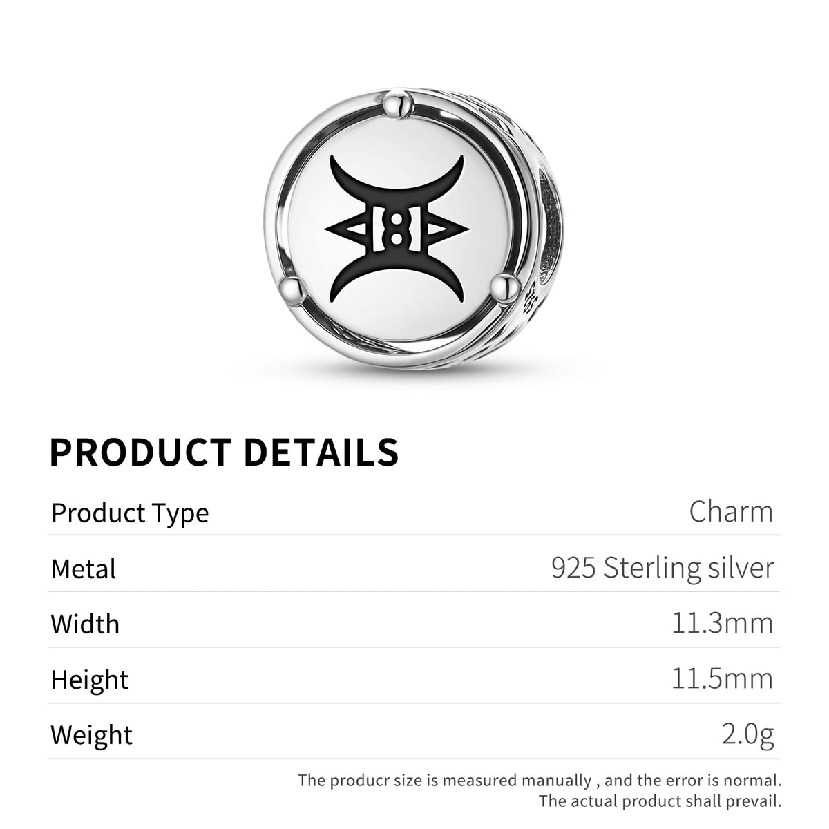 Adinkra Asetena Pa Charm – 925 Sterling Silver – view 3
