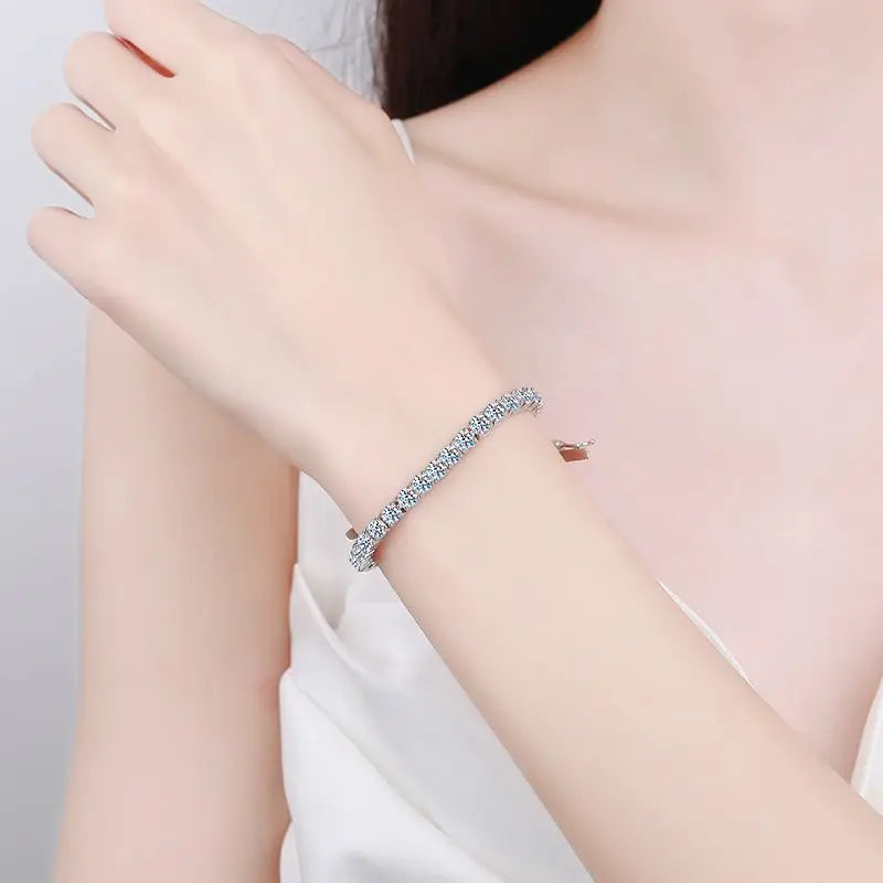 2mm moissanite tennis bracelet in 925 sterling silver