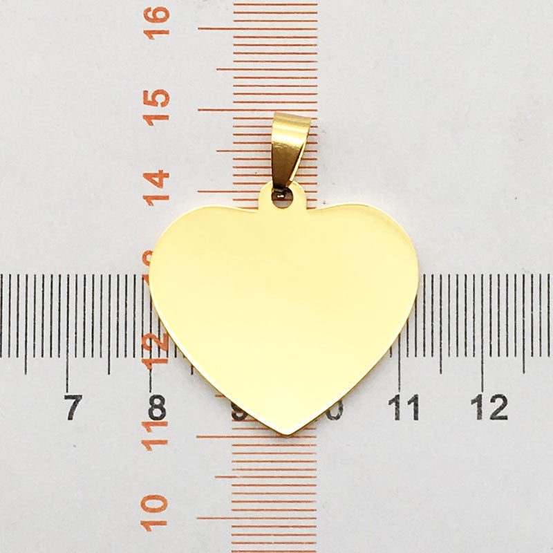 Stainless Steel Dog Tag Necklace – Heart Glass Pendant – view 5
