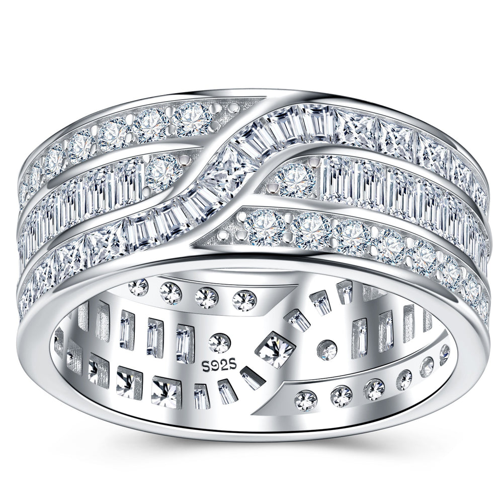 Wide mixed-cut pave-style eternity ring — supplier detail view 2