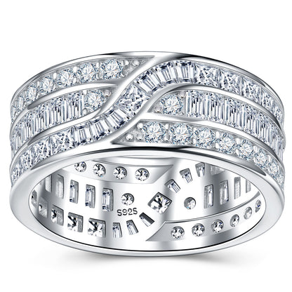 Wide mixed-cut pave-style eternity ring — supplier detail view 2