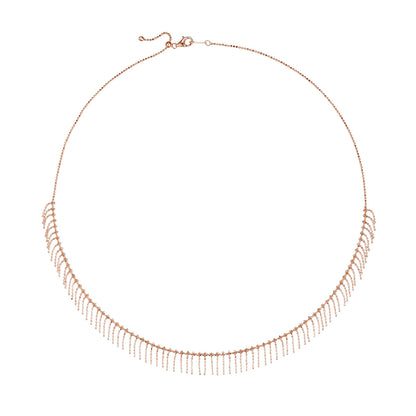 Beaded tassel adjustable necklace in plated finish – view 3