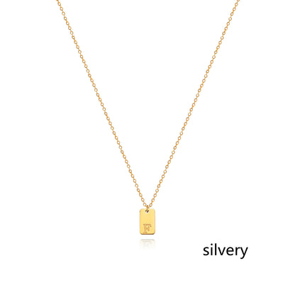 Stainless Steel Simple 26 Letter Tag Pendant Necklace – view 33