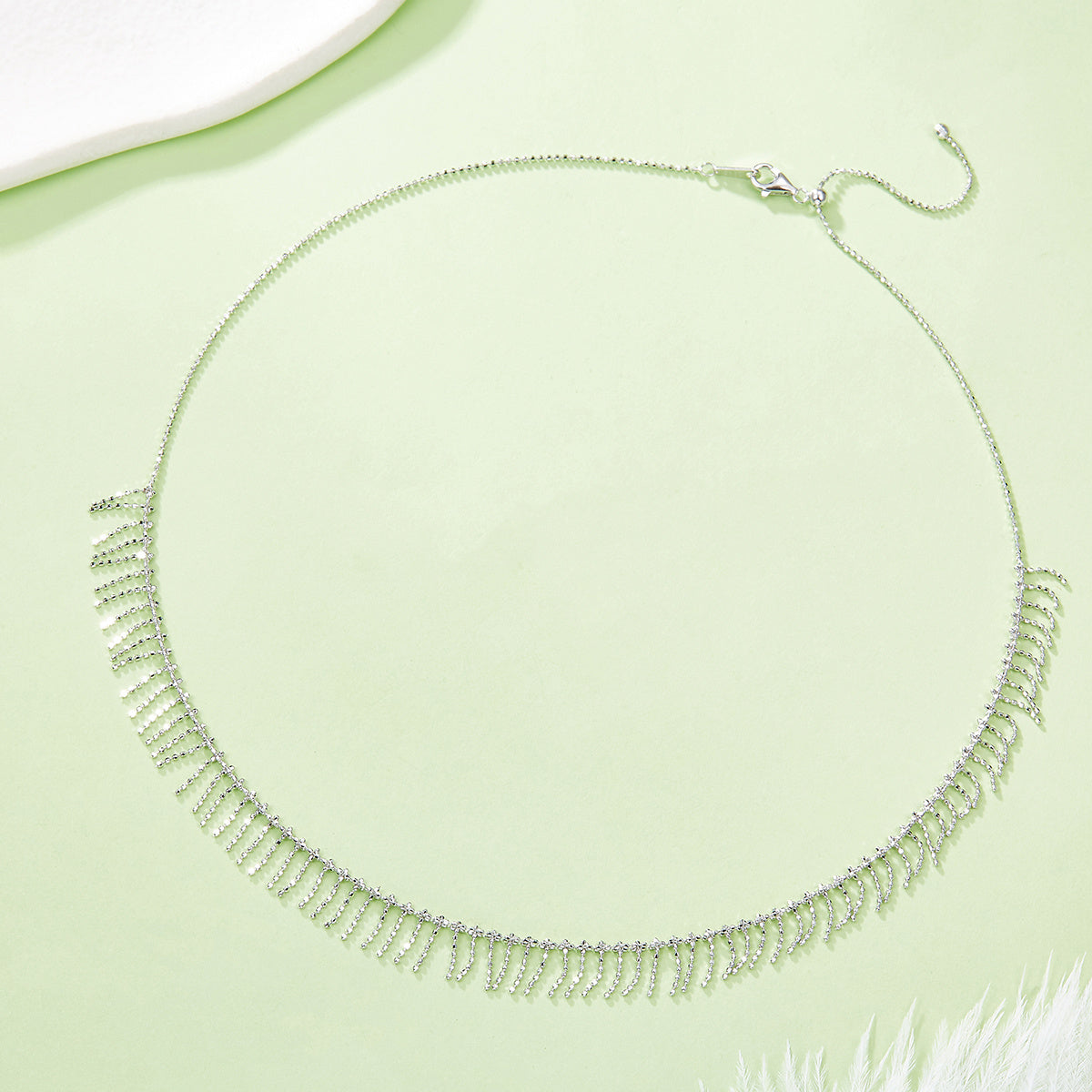 Tassel Necklace – S925 Silver, Adjustable, 3 Finishes – view 6