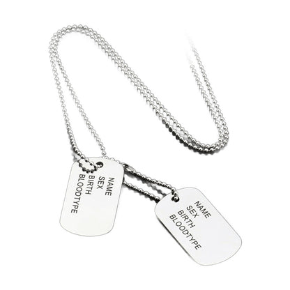 Dog Tag Pendant Necklace – Silver Tone | AURYN