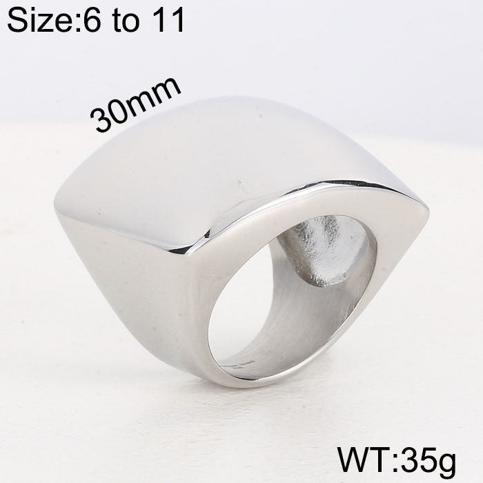 Exaggerated 18k Gold-plated Titanium Steel Ring For Men And Women – view 13