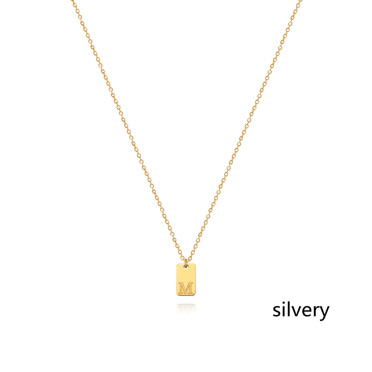 Stainless Steel Simple 26 Letter Tag Pendant Necklace – view 40