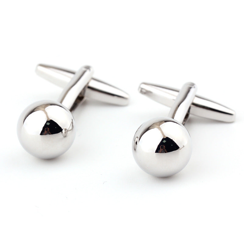 Silver Steel Ball Shape Metal Cufflinks French Shirt Men's Cufflink – view 2