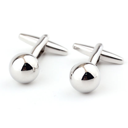 Silver Steel Ball Shape Metal Cufflinks French Shirt Men's Cufflink – view 2