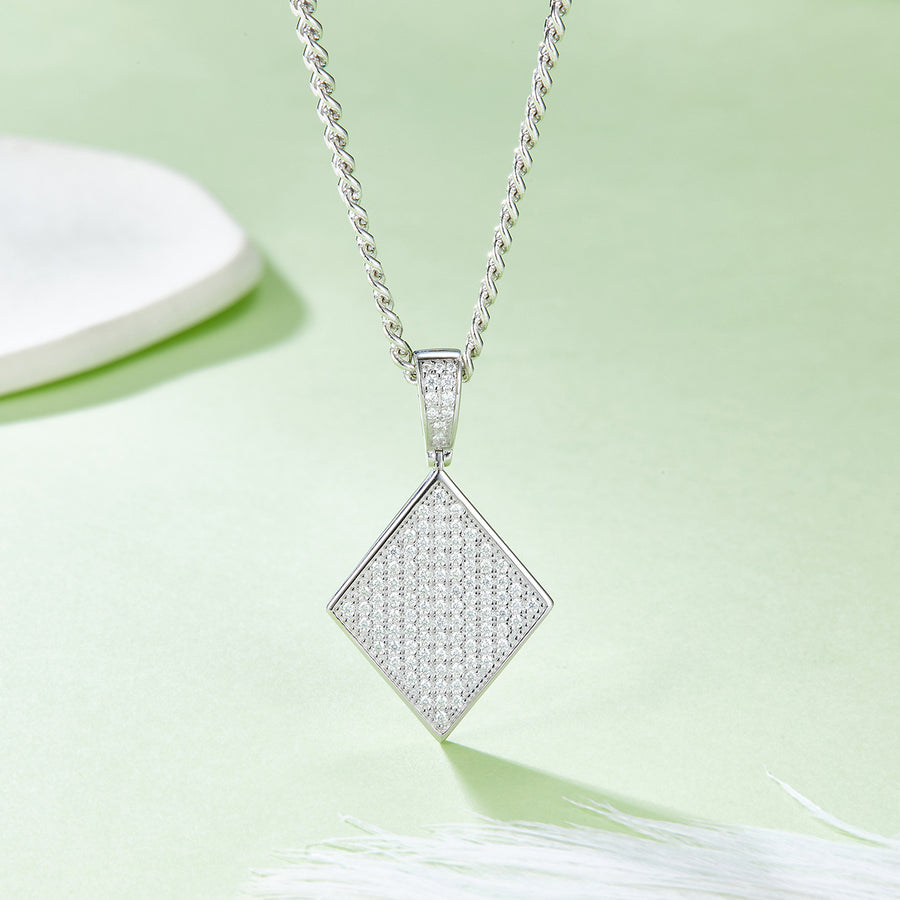 Moissanite diamond-shape pendant – no chain – view 3