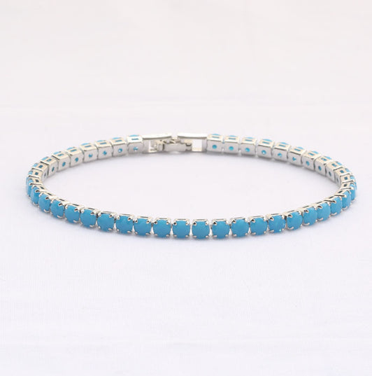 Cubic Zirconia Tennis Bracelet – Iced Out Crystal, Gold – view 20