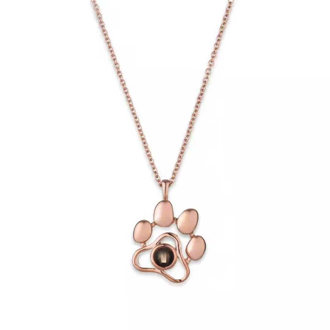 Projection Pendant Titanium Steel Necklace Dog Tag Paw Print – view 7
