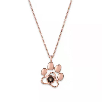 Projection Pendant Titanium Steel Necklace Dog Tag Paw Print – view 7