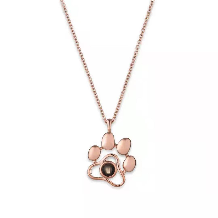 Projection Pendant Titanium Steel Necklace Dog Tag Paw Print – view 7