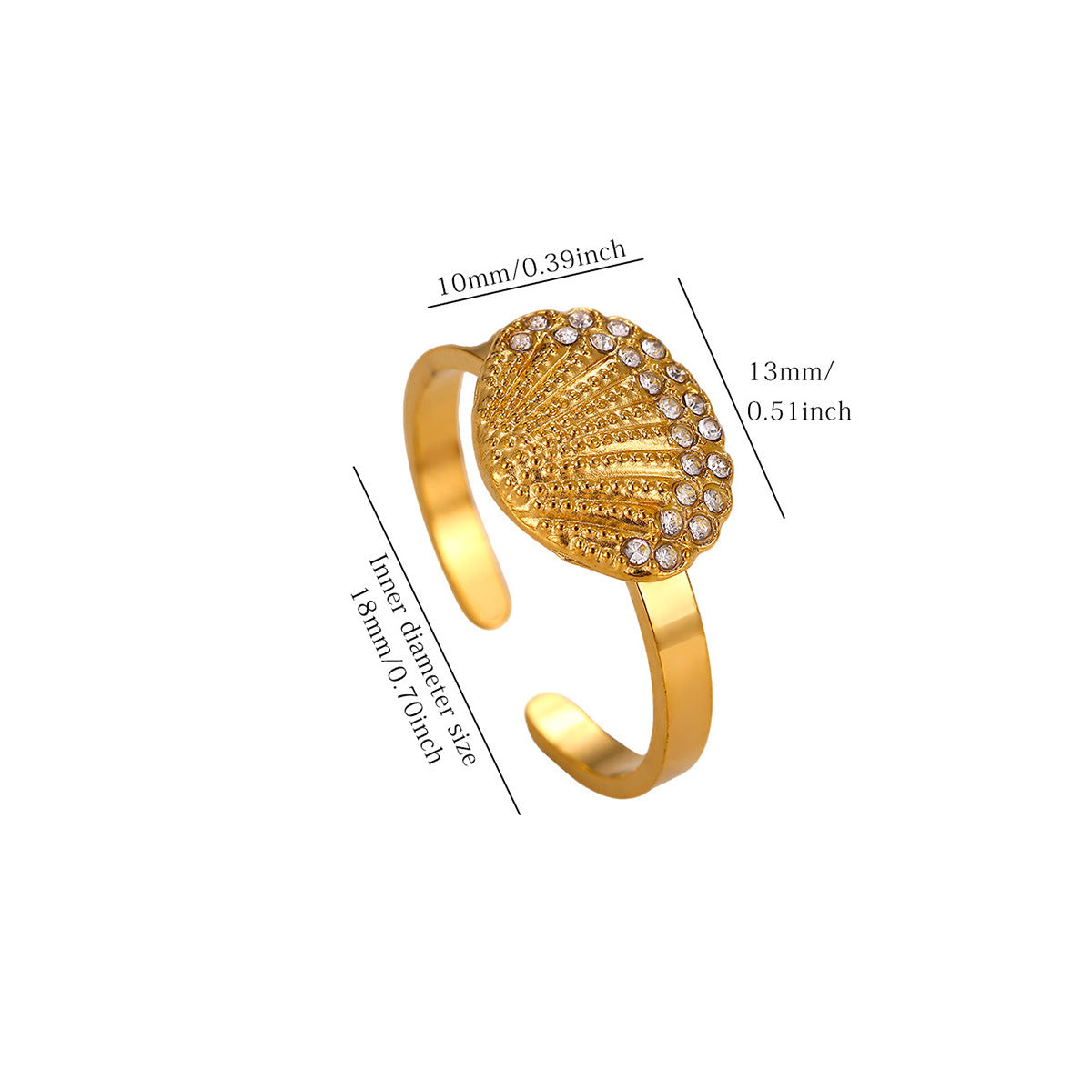 Sun Turtle Flower Retro Ring – 18K Gold Plated Steel – view 5