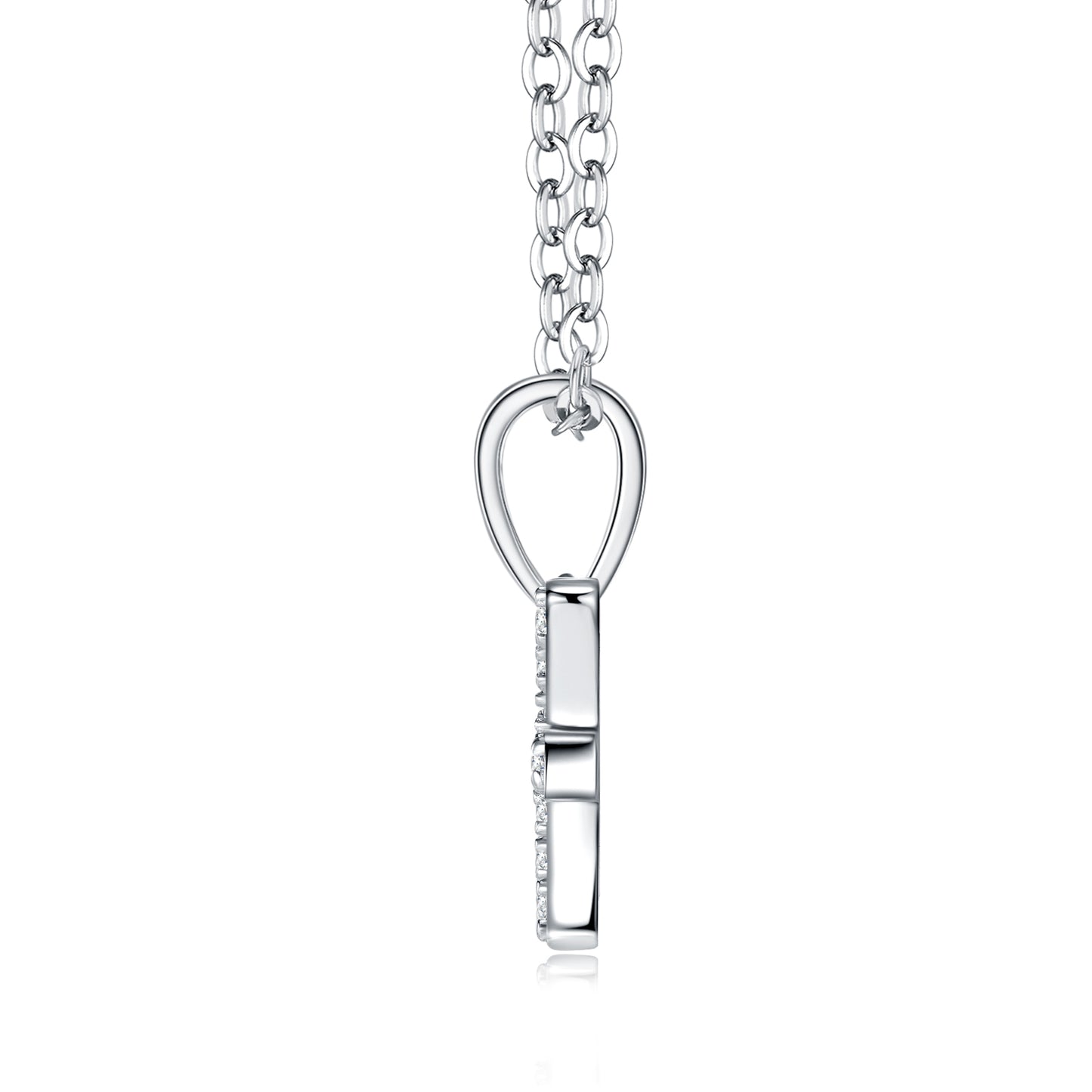 Pisces Moissanite Zodiac Necklace – S925 Platinum Plated – view 2