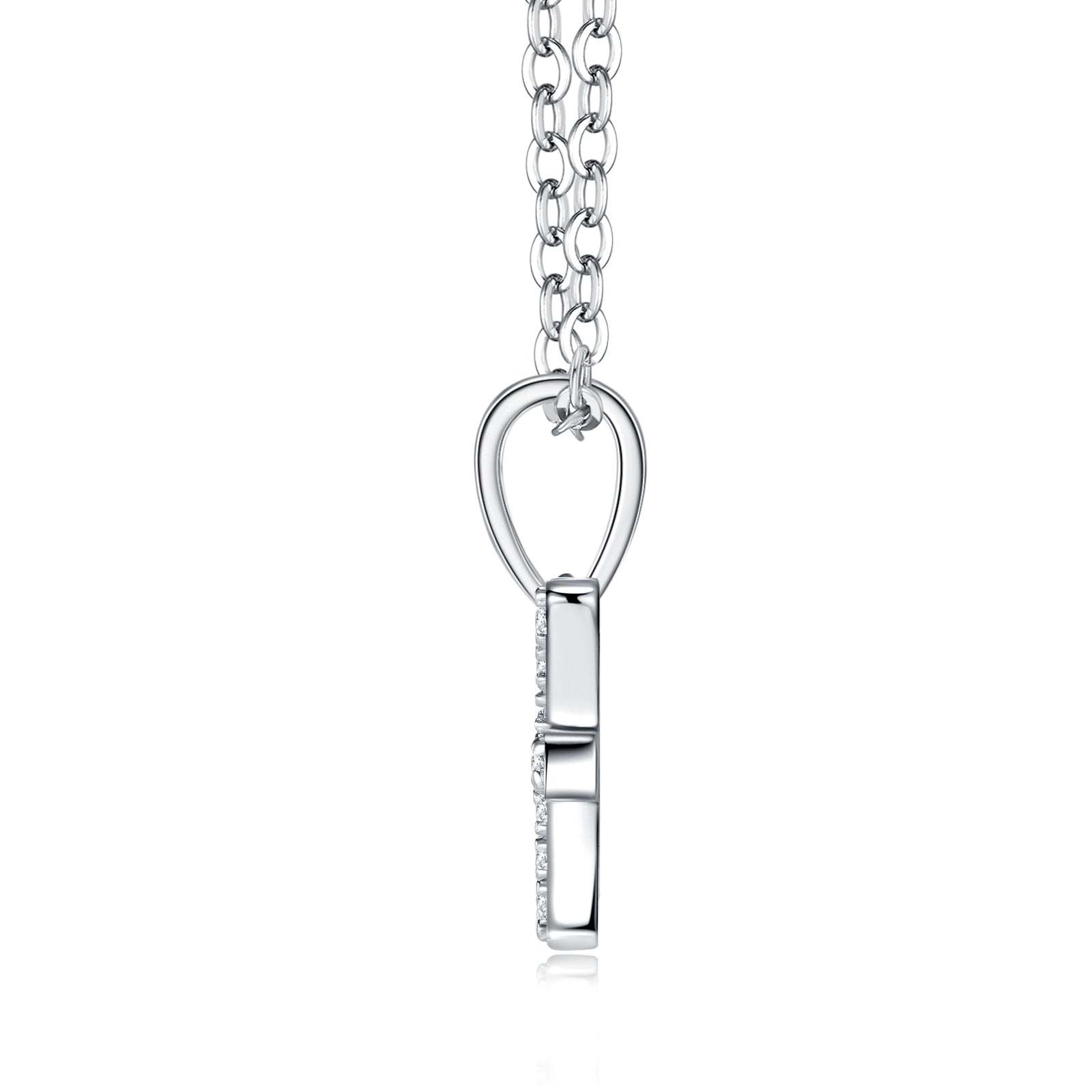 Pisces Moissanite Zodiac Necklace – S925 Platinum Plated – view 2