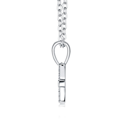 Pisces moissanite zodiac necklace with platinum-plated finish – view 2
