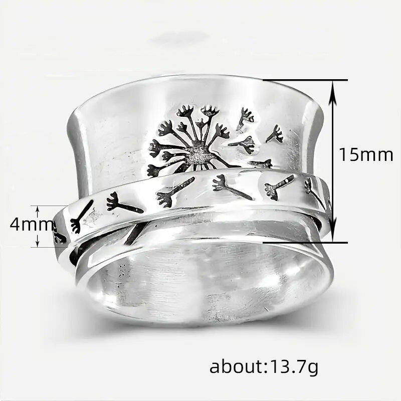 Carved Dandelion Ring Simple Stylish And Botanical – view 5