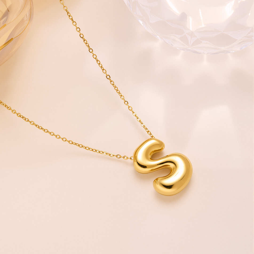 New Titanium Steel 18K Gold-Plated 26-Letter Necklace For Women – view 12