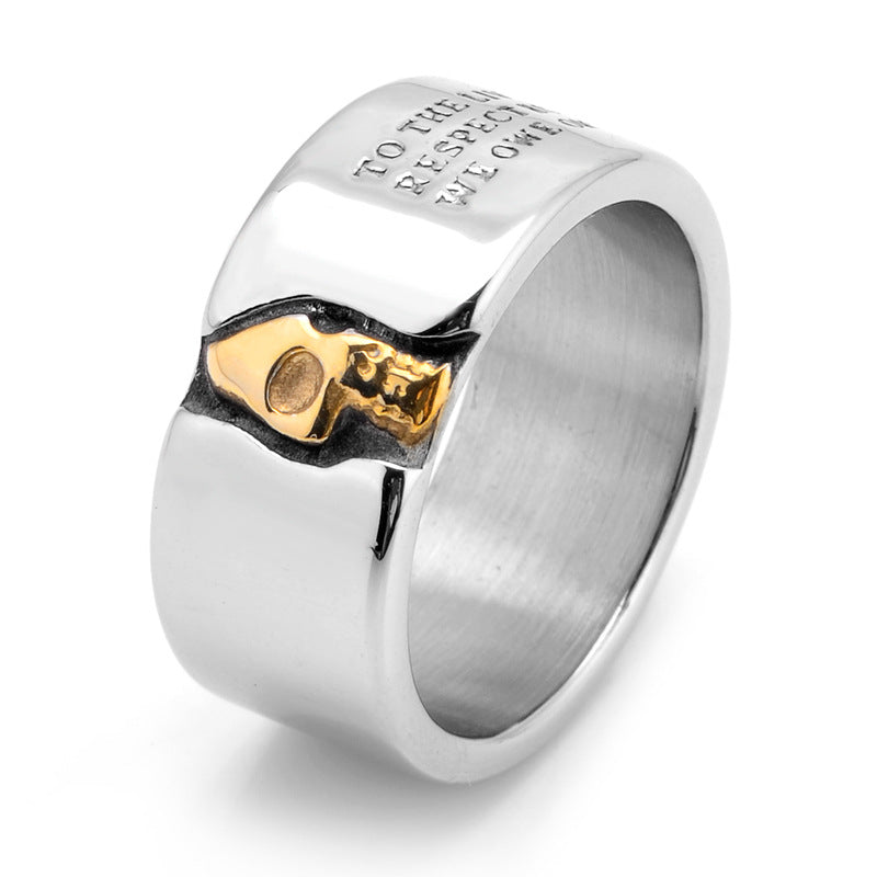 Stainless Steel Punk Prayer Skull Ring – view 4