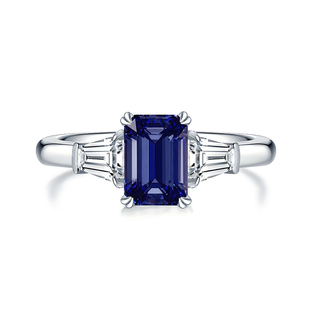 Aquamarine Sugar Cube Ring – S925 Sterling Silver – view 9