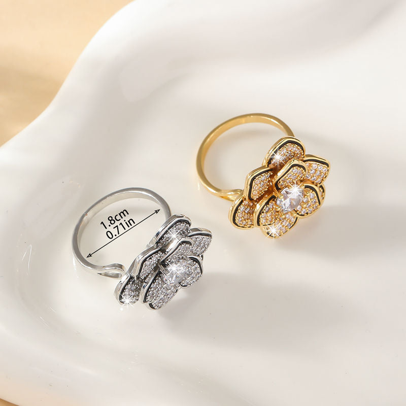 Fashion Light Luxury Flower Ring For Women – view 2
