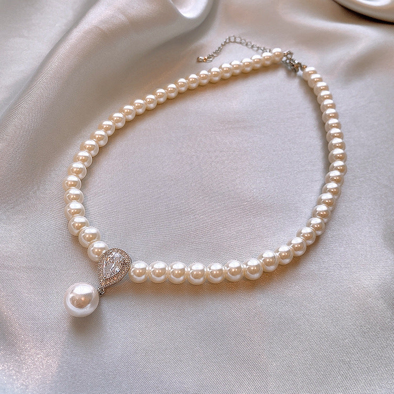 18k Solid Gold Plated Pearl Necklace For Women