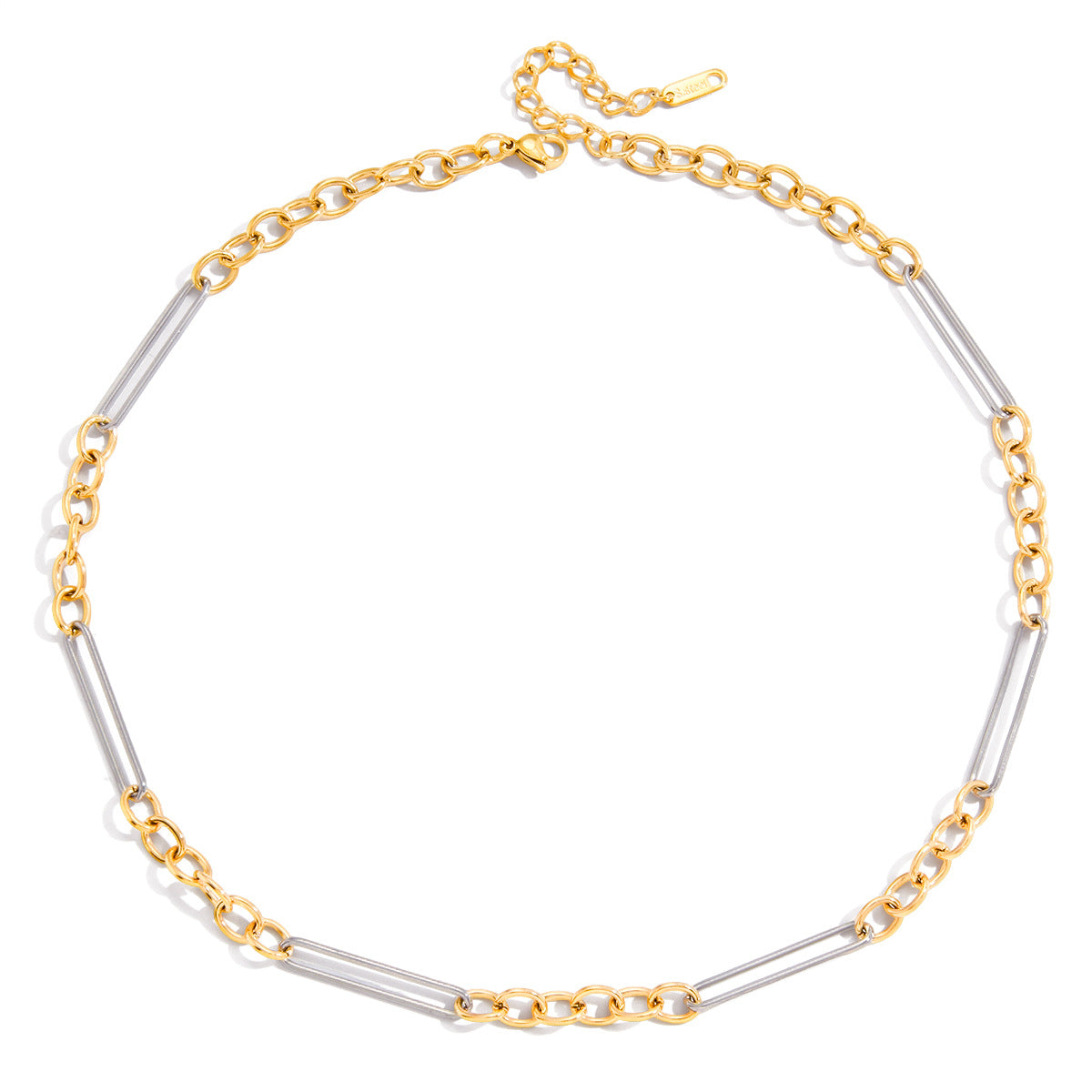 18K Gold And Stainless Steel Two-tone Chain Necklace Accessory For Women – view 5