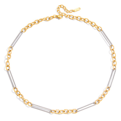 18K Gold And Stainless Steel Two-tone Chain Necklace Accessory – view 5