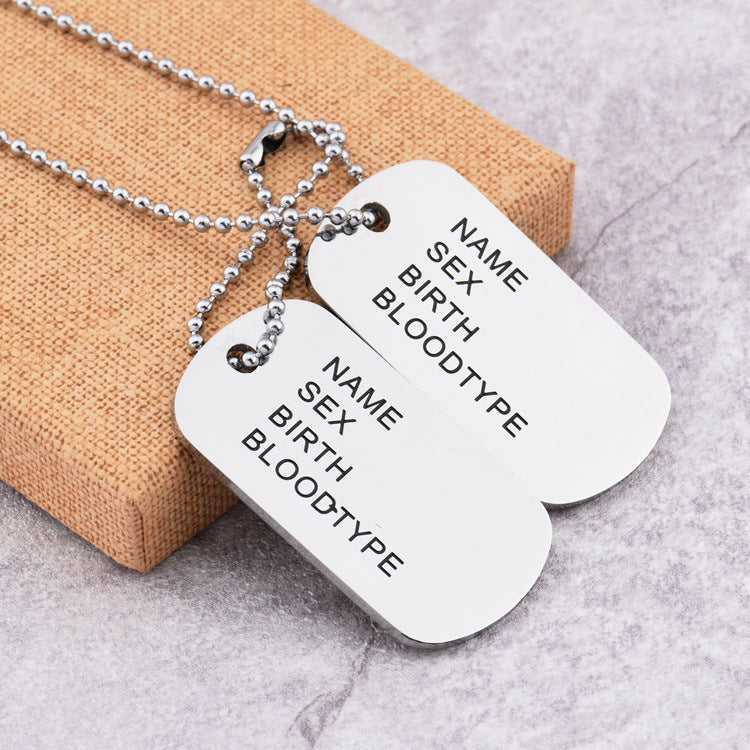 Hip Hop Name Dog Tag Necklace