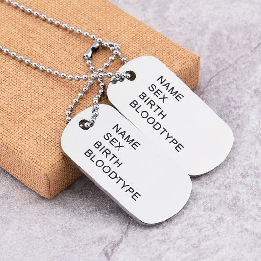Hip Hop Name Dog Tag Necklace