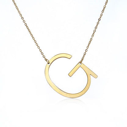 Fabulous Rose Gold Plated Stainless Steel Initial Letter Pendant Necklace – view 9