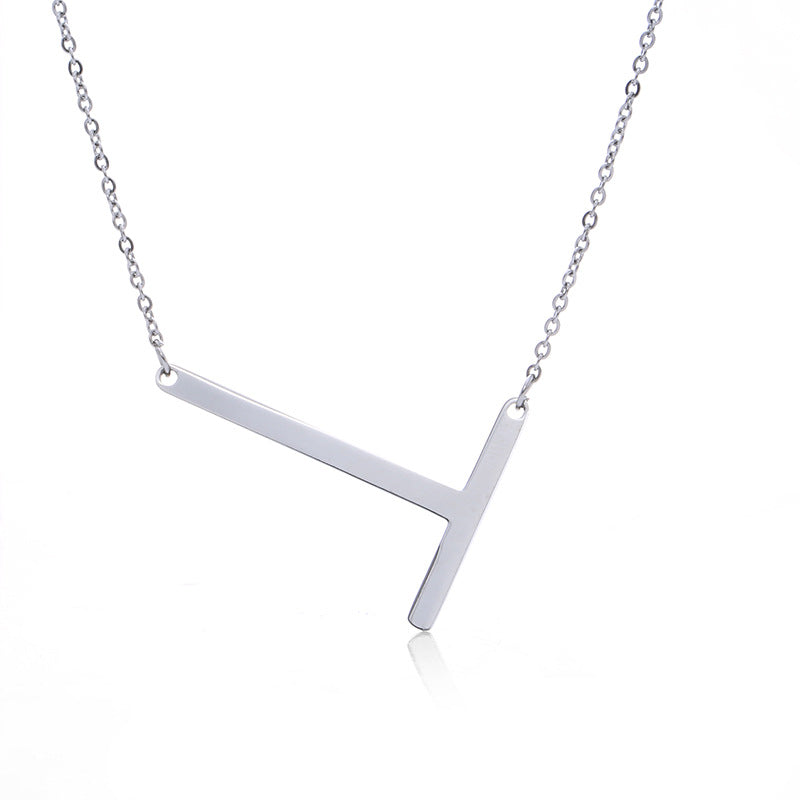 Fabulous Rose Gold Plated Stainless Steel Initial Letter Pendant Necklace – view 13