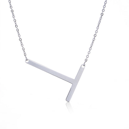 Fabulous Rose Gold Plated Stainless Steel Initial Letter Pendant Necklace – view 13