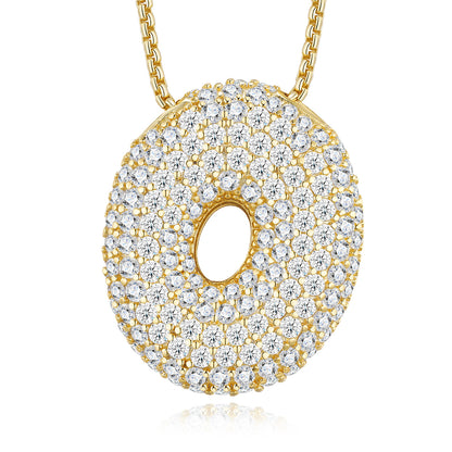 Letter O Moissanite Bubble Necklace – Gold-Plated