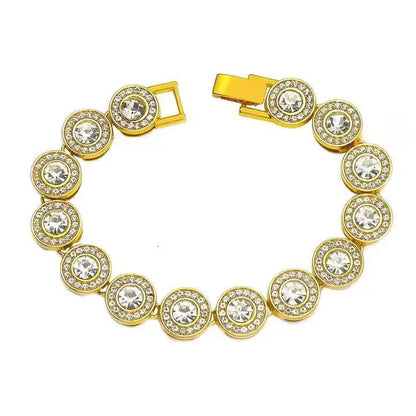 Stone-Set Double Chain Necklace – Gold or Silver Tone