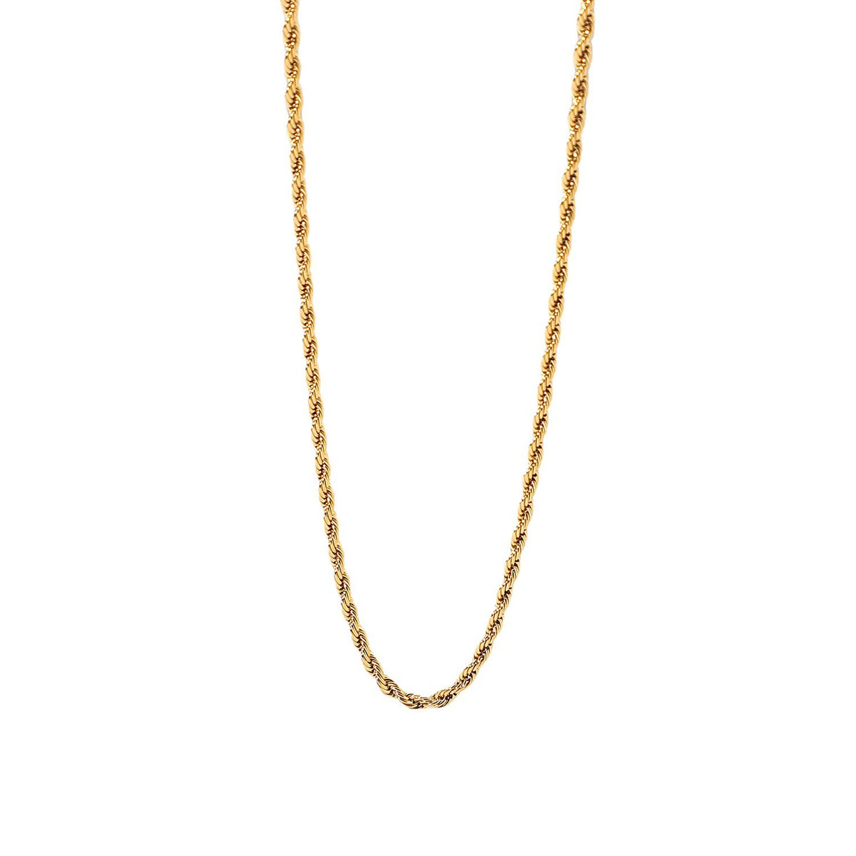 Gold-Tone Rope Chain Necklace – Stainless Steel