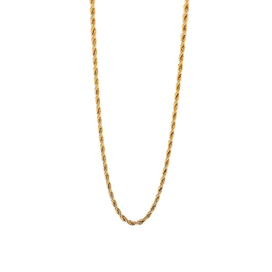 Gold-Tone Rope Chain Necklace – Stainless Steel