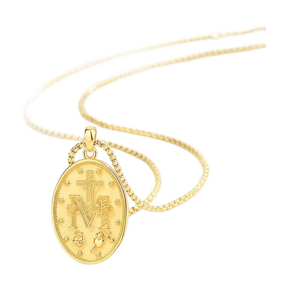 Gold-Tone Geometric Box Chain Necklace – Stainless Steel | AURYN