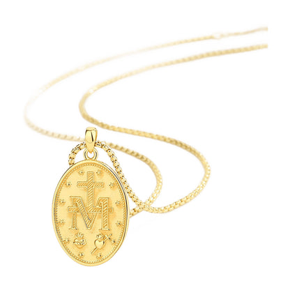 Gold-Tone Geometric Box Chain Necklace – Stainless Steel | AURYN