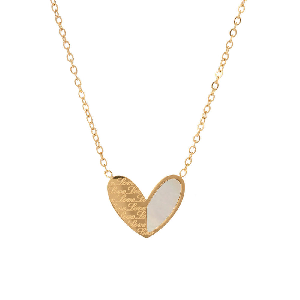 Heart Pendant Necklace – 18K Gold-Plated Titanium Steel