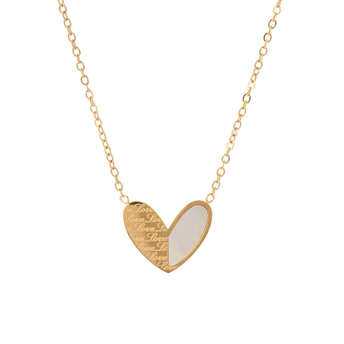Heart Pendant Necklace – 18K Gold-Plated Titanium Steel