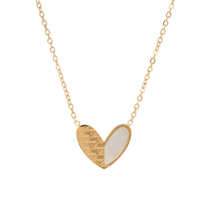 Heart Pendant Necklace – 18K Gold-Plated Titanium Steel