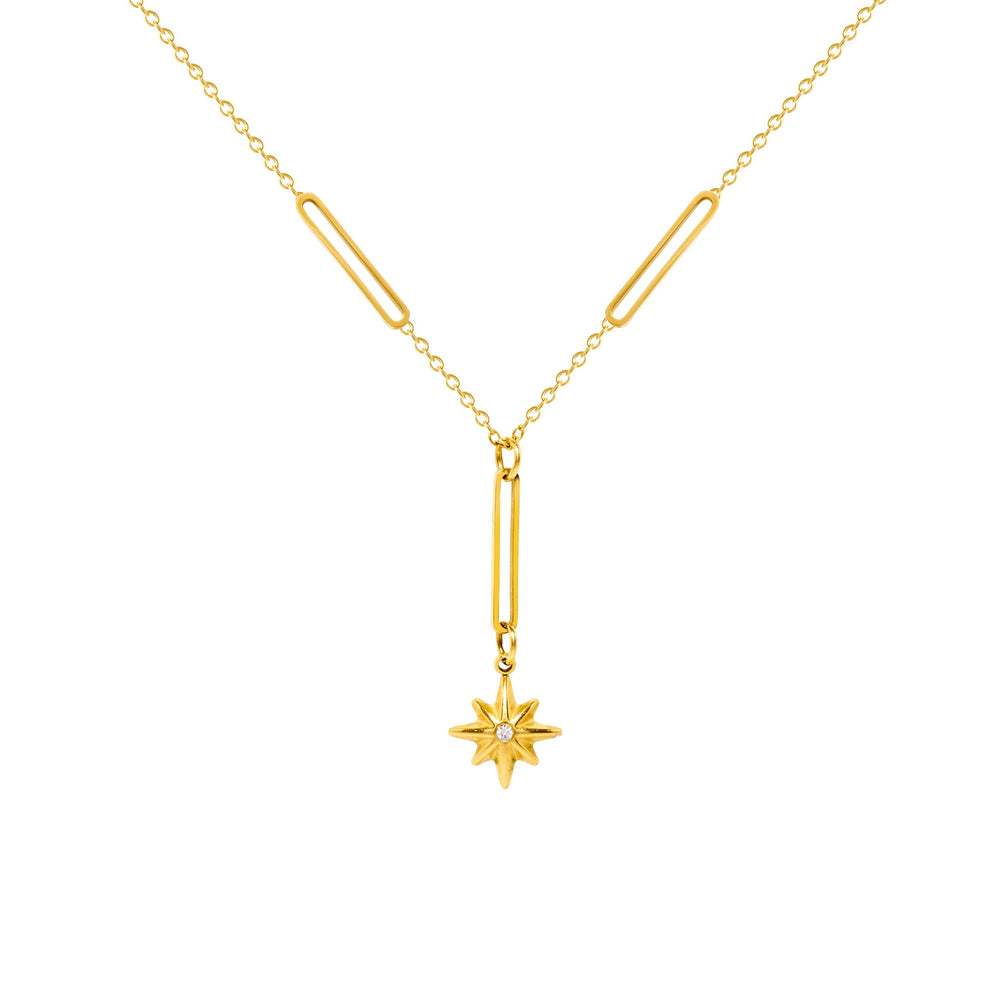 Six-Point Star Necklace – 18K Gold-Plated Titanium Steel