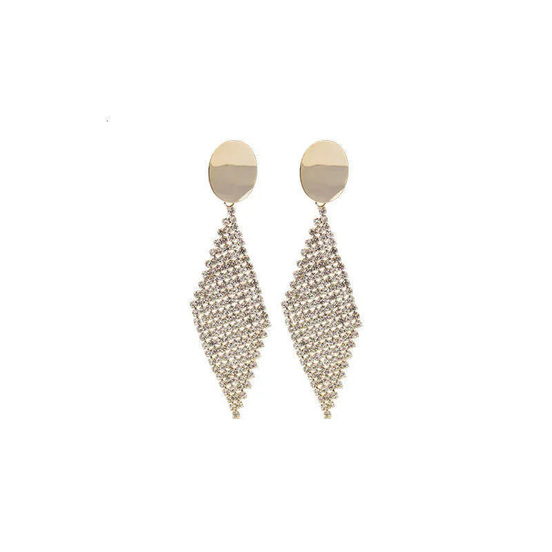 Rhinestone Pave Rhombus Statement Earrings
