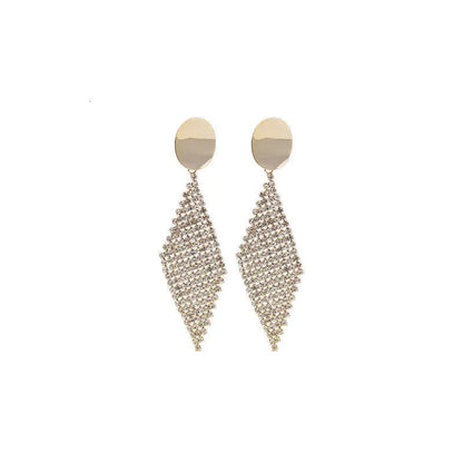 Rhinestone Pave Rhombus Statement Earrings
